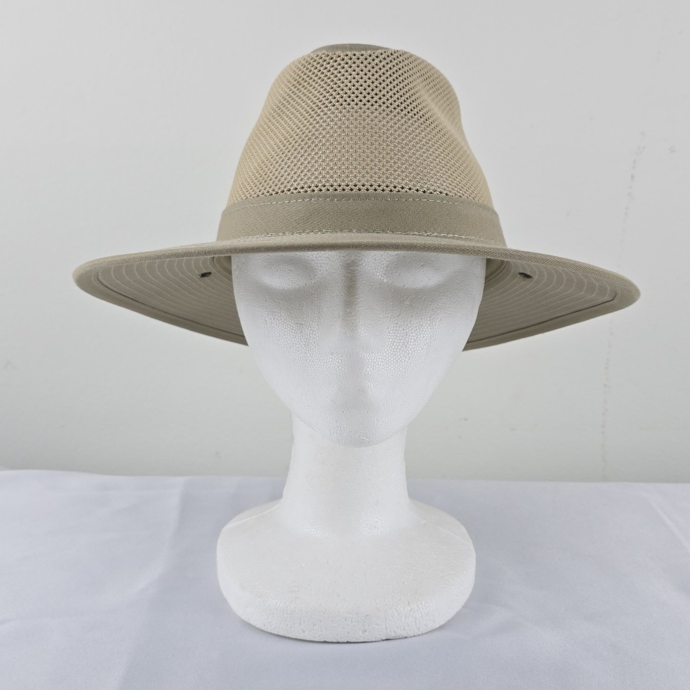 Henschel Hat Co. Safari Hat Mens Large USA Vented Mesh Wide Brim Sun Hat Tan H1H